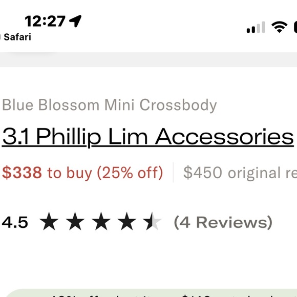 3.1 Phillip Lim Blue Blossom Leather Mini Crossbody - Picture 3 of 10
